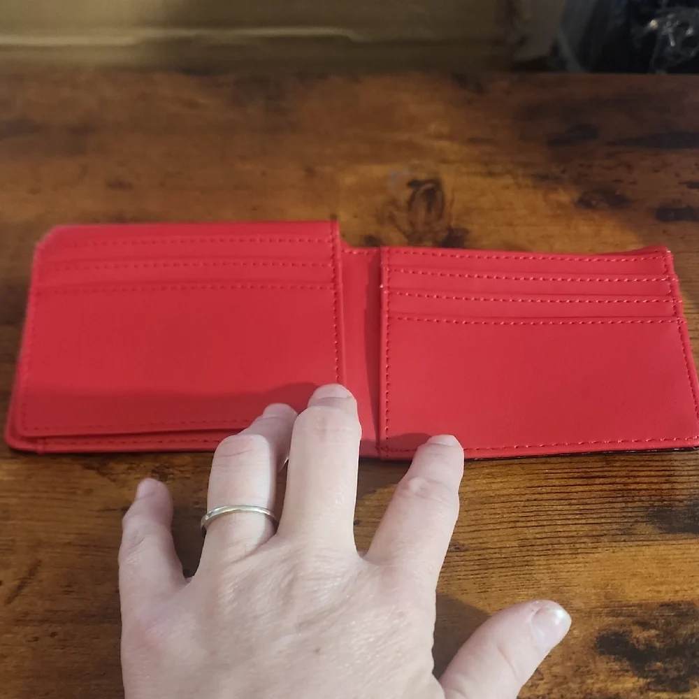 Red Men's Wallet Anti-theft Slim Wallet And Card Holder- With 2 ID Window Fasion